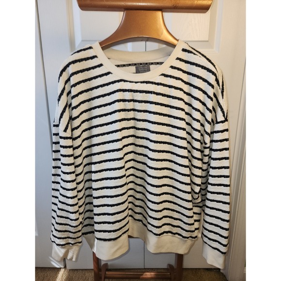 Jensen Sweaters - Berkley Jensen Striped Sweater Womens 2XL Crew Neck Textured Sweatshirt Style